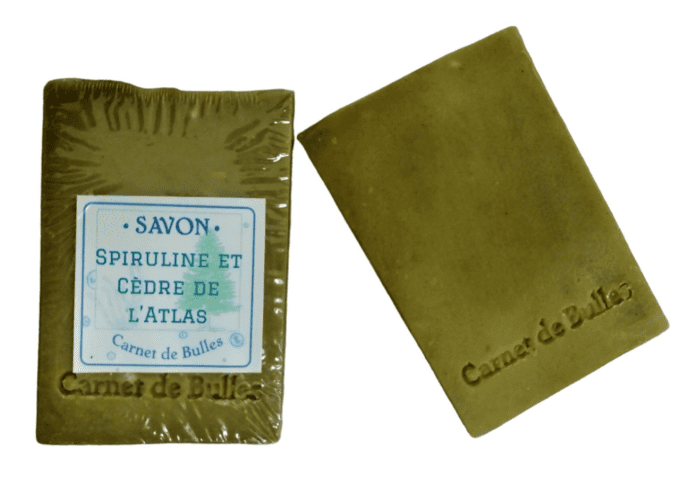 Savon à la Spiruline et aux Huiles Essentielles de Cèdre de l'Atlas et de Citron Vert