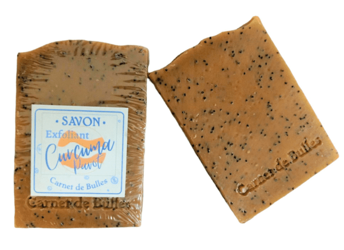 Savon Exfoliant au Curcuma et Graines de Pavot